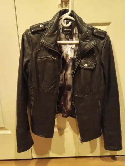 Danier Black Leather Jacket, View more