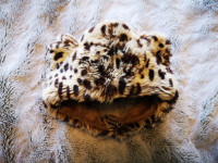 Faux Fur Leopard Hat & Faux Fur Coat