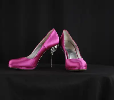 Loriblu Luxury Heels – Fuchsia Satin with Crystal Heels, View more