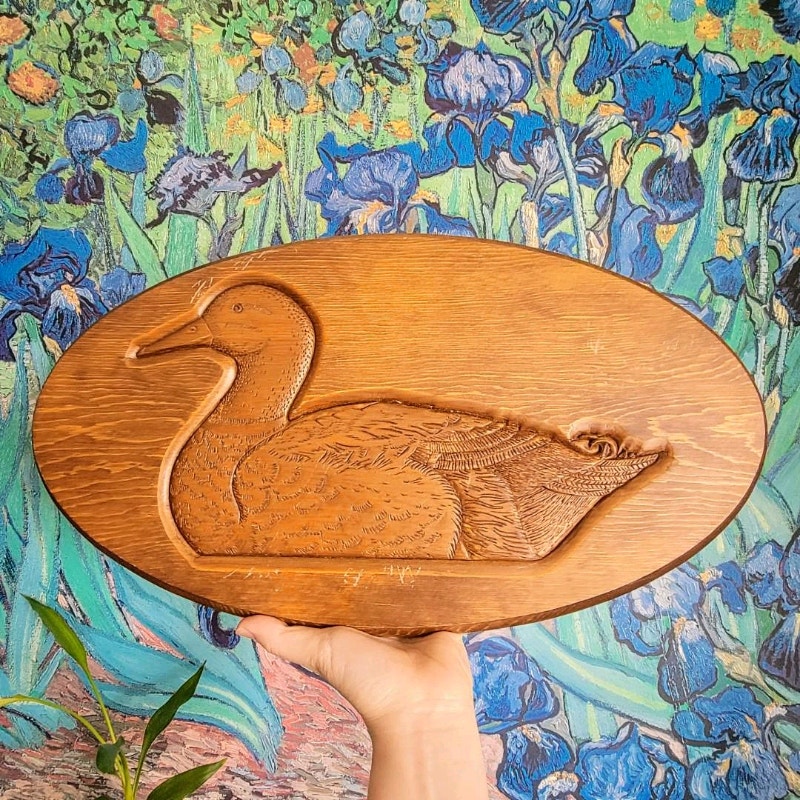 Antique Wood Loon Sign. Cottagecore. Wood Plaques.Art. Pictures Arts