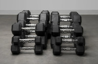 5-100LB High-Quality Rubber Hex Dumbbells for Sale 