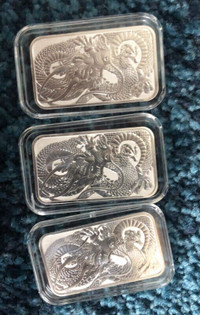 Bar en argent/silver 2021 dragon 1 oz perth mint