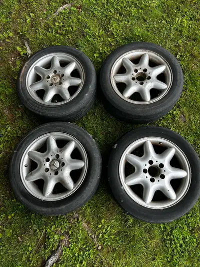16” Mercedes Rims set of 4 Part # 2034010302 Size 7J x 16H2 ET37 We have 3 of the wheel centres, mis...