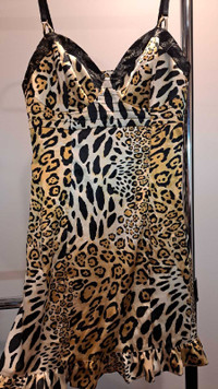 Animal Print Satiny Slip Dress by Guess