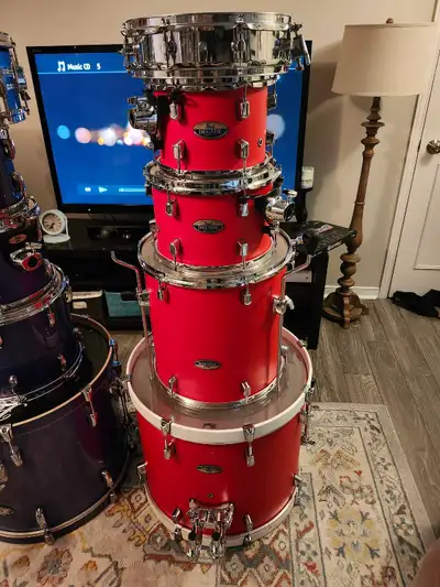 Pearl Decade Maple drums, optional hardware & cymbals., View more