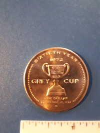 1972 Grey Cup $1 token Hamilton -60th Anniversary - CFL Football