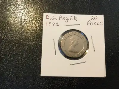 20 Pence, 1982 D.G.Reg.F.D. Rare, free delivery, Excellent, View more