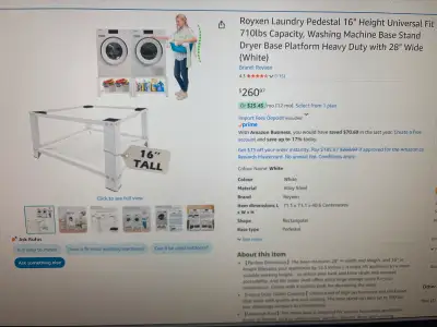 Washer & Dryer Pedestals Still in Box, View more
