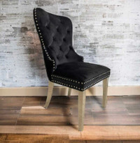 Black Velvet Dining Chair with Silver Legs affordable prices 