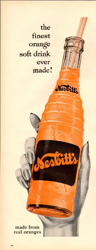 1956 half-page magazine ad (5 x 14) for Nesbitt’s Orange, View more