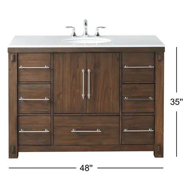 BRAND NEW 48'' Hardwood Single Bathroom Vanity with Marble Top in Cabinets & Countertops in Oakville / Halton Region - Image 7