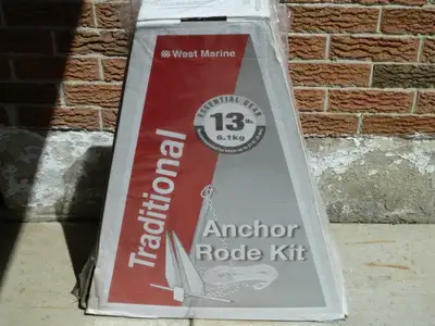West Marine 13lb. traditional anchor and rode kit. For boats up to 32'. Comes complete ready to use....