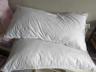 $20 for 2 King Size pillows Only used once with cover. Like New. Pick up in Pickering (Altona Road &...