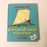 1958 Curious George Flies A Kite by Margret Rey Hardcover Book