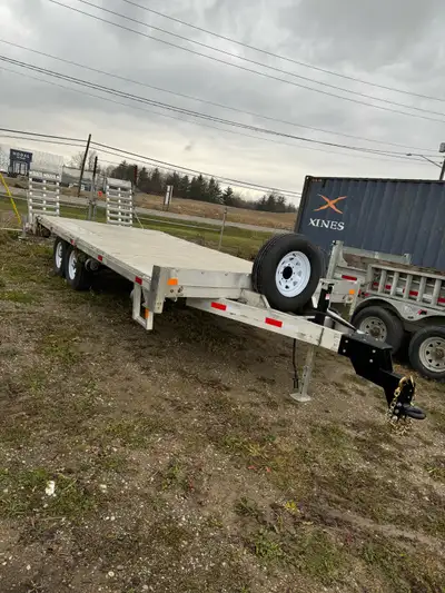 2024 fully aluminum custom built 7 ton equipment trailer, just built. 18ft plus 4ft beaver tail with...