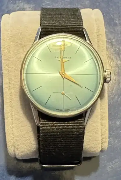 NICE VINTAGE LONGINES HAND WIND STEEL GENTS DRESS WATCH 1950s, View more