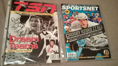 Hockey + Sportsnet Program Signed Clarke + Bowman + Bobblehead, View more