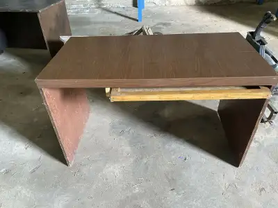 Wood desk with tray