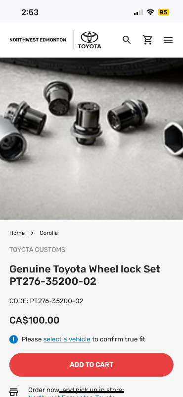 New OEM Toyota wheel lock key set Anti-theft in Other Parts & Accessories in Winnipeg - Image 3