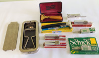 Antique Vintage Shaving items. Rolls and Schick and blades