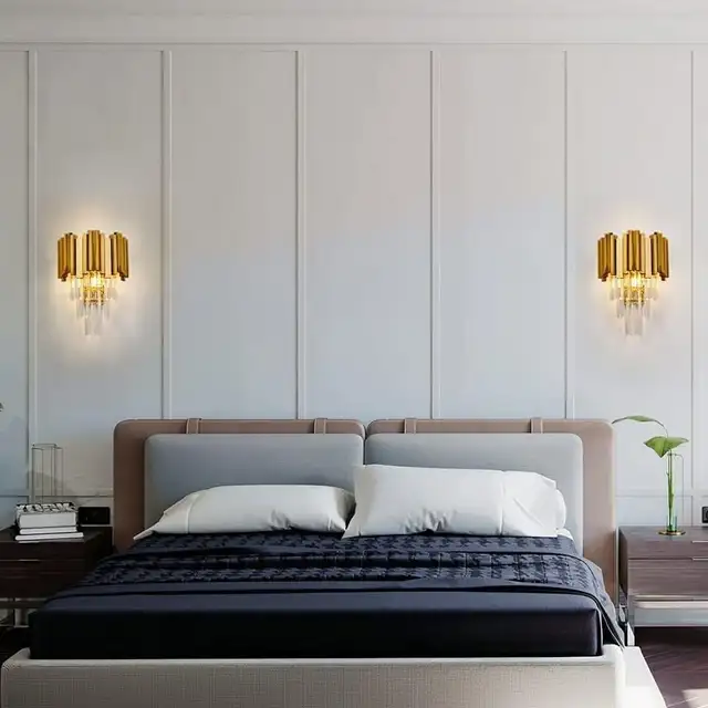 Modern Crystal Wall Sconce Lighting Gold Wall Sconce Crystal Hal in Indoor Lighting & Fans in Gatineau - Image 4