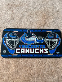 Vancouver Canucks plastic license plate memorabilia