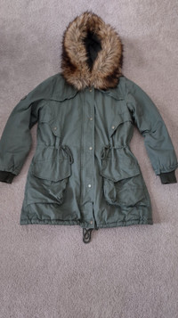 Reduced  -- Olive Green Parka with  Fur  Hood -- Yorkton, SK