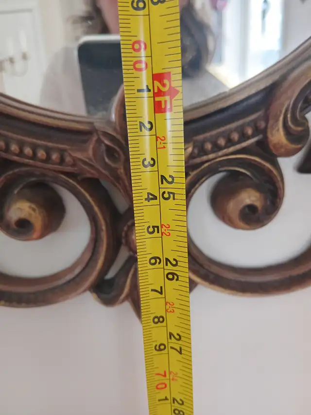 Vintage 1970s Ornate Hollywood Regency Plastic Frame Mirror in Arts & Collectibles in Calgary - Image 6