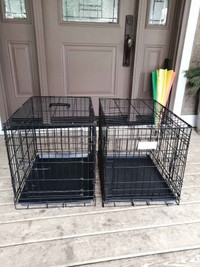 Double door folding pet crate, 25x18 inches, 19 inches high,$20