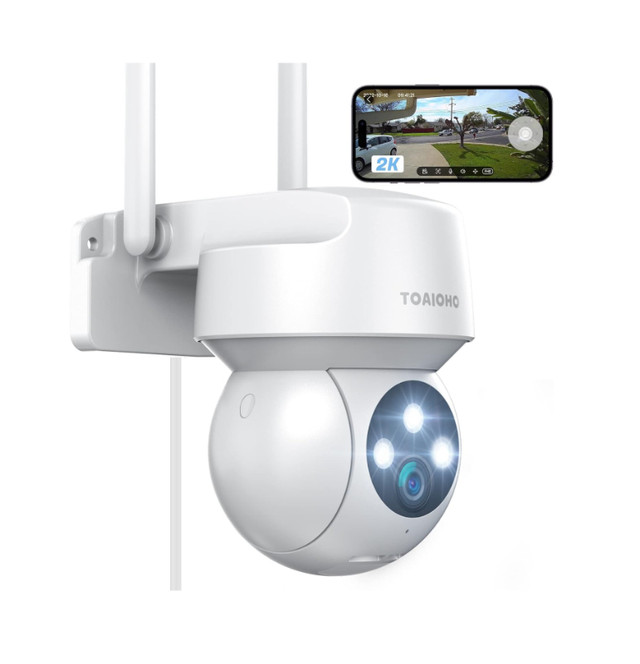 (NEW) 2K Security Camera Outdoor 360 Degree Motion Tracking, Col in Cameras & Camcorders in Edmonton