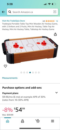 Mini air hockey / foosball table