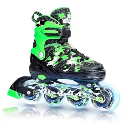 Brand New Kuxuan Adjustable Inline Skates - Green/Black, View more
