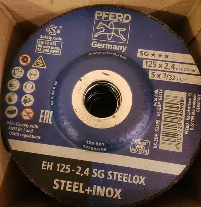 50 New PFERD German 5in x 3/32in x 7/8 Grinding Disc's, View more
