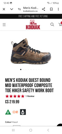 Kodiak quest bound mid waterproof composite toe hiker safetyboot