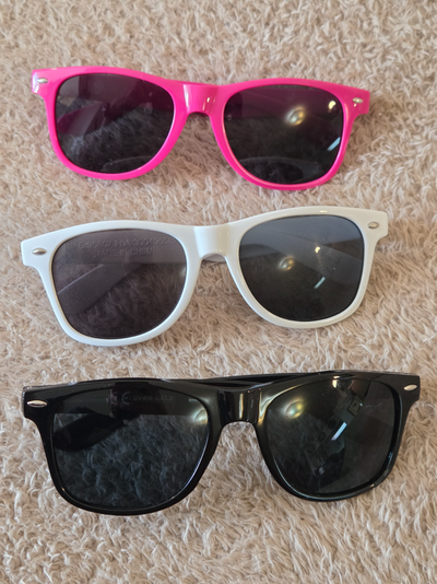 3-Pack UV400 Wayfarer Sunglasses – Black/White/Pink, View more