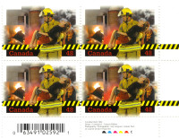 Canada Stamps - Firefighters 48c (Corner Block 4)