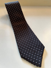 70s Federico Pio 100% Silk Classic Necktie Neck Tie Blue Brown R