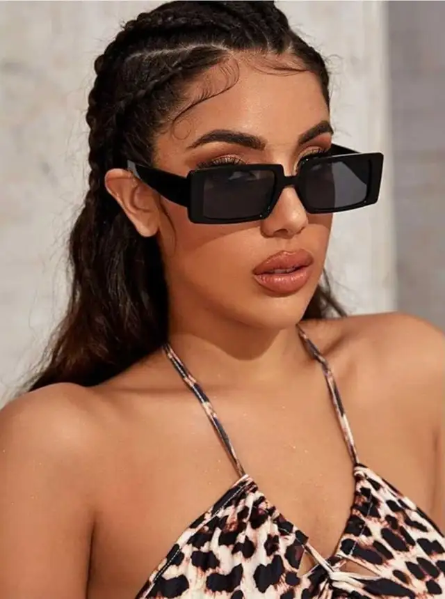 Retro 90s Rectangle Sunglasses – Fashionable for Women | UV400 in Multi-item in City of Toronto - Image 8