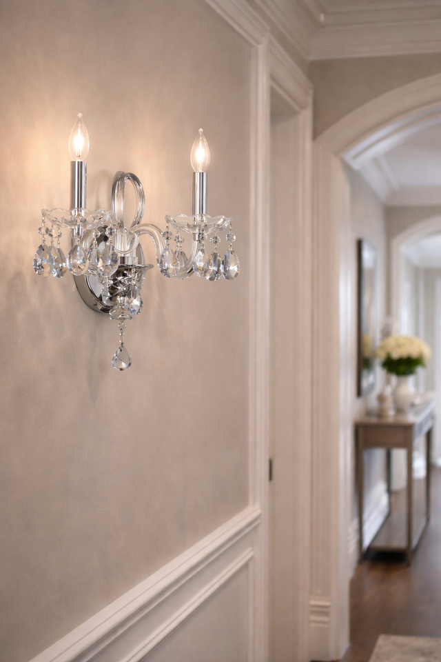 Bohemian Katerina Chrome Crystal Wall Sconce 631 2 514