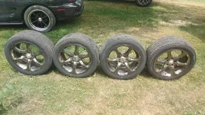 These are Boss rims in reasonable condition and are 17 inch with nearly brand new tires less than 50...