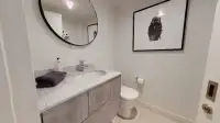 Bathroom Set-Vanity Sink Faucet Mirror and Toilet