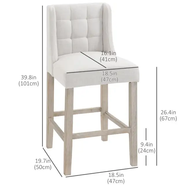 Modern Counter Bar Stool Tufted Upholstered Counter Chair for in Chairs & Recliners in Markham / York Region - Image 2