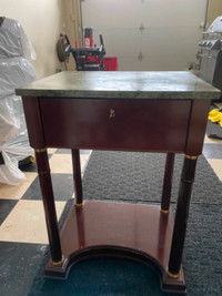 Marble top side table with drawer