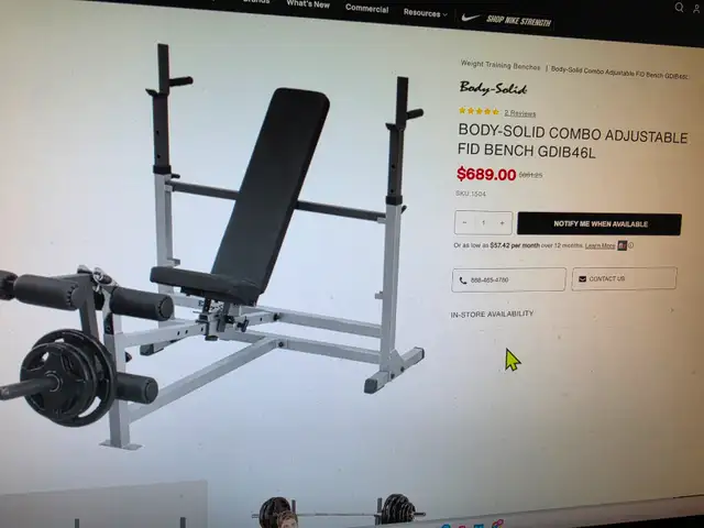 TUFFSTUFF Body-Solid Combo Adjustable FID Bench497683191720192000