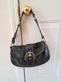 Coach black leather handbag