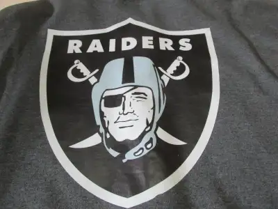 Men's Large hoodie with Raiders logo on the back READ THE AD, View more