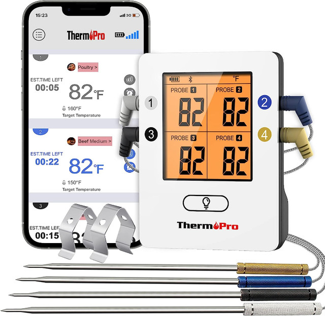 NEW Bluetooth Meat Thermometer (ThermoPro) TP25 - 4 Probes in BBQs & Outdoor Cooking in Markham / York Region - Image 2