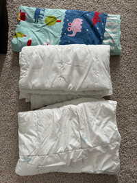crib sized duvets and one cover 