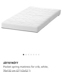 IKEA Pocket spring mattress for crib, white, JÄTTETRÖTT 