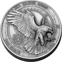 2024 SUN SPIRIT HAWK UHR 1oz Silver Coin $1 USA Sioux Nation